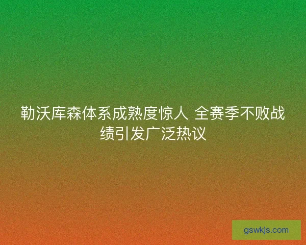 勒沃库森体系成熟度惊人 全赛季不败战绩引发广泛热议