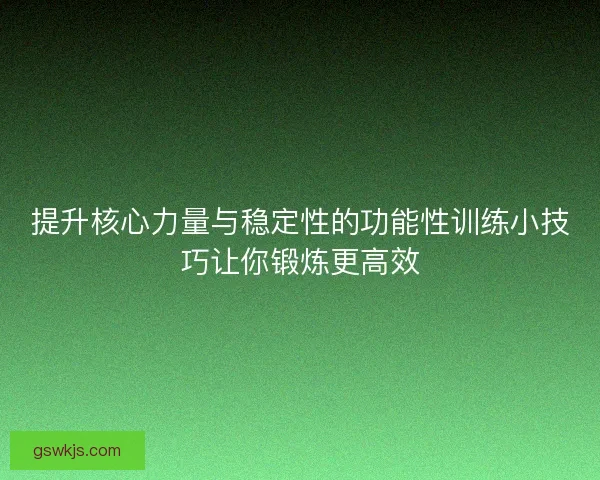 提升核心力量与稳定性的功能性训练小技巧让你锻炼更高效