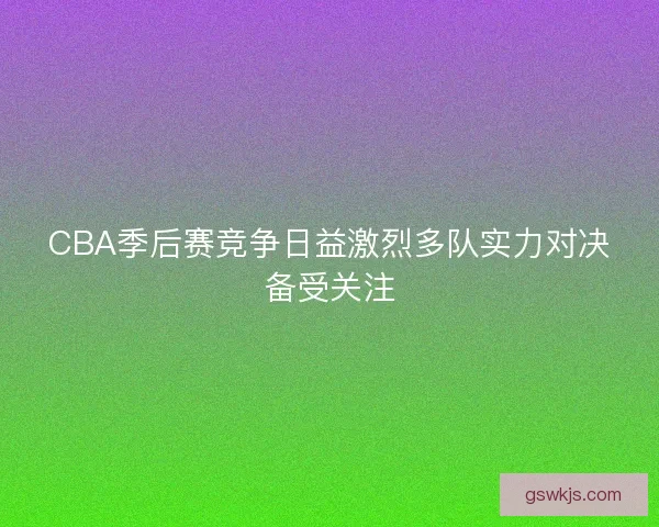CBA季后赛竞争日益激烈多队实力对决备受关注