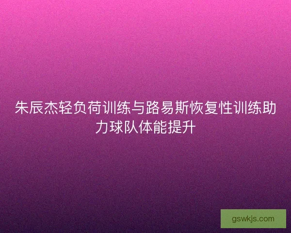 朱辰杰轻负荷训练与路易斯恢复性训练助力球队体能提升
